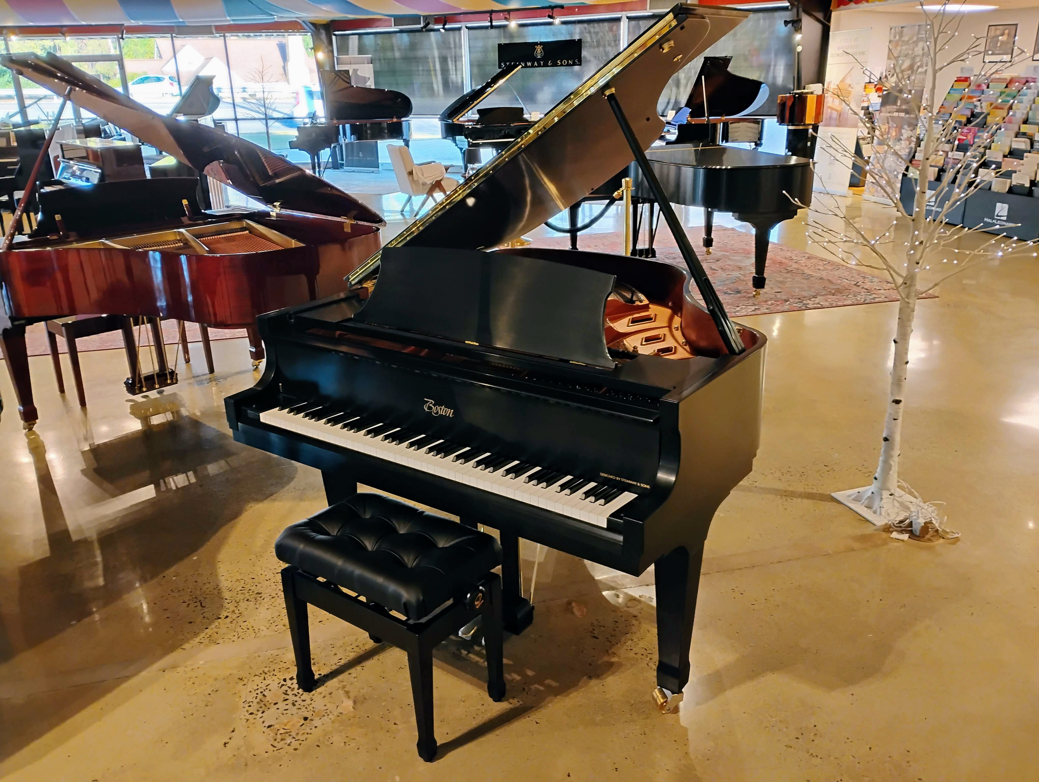 Boston GP-156 5'1" Performance Edition II Baby Grand Piano, Designed by Steinway