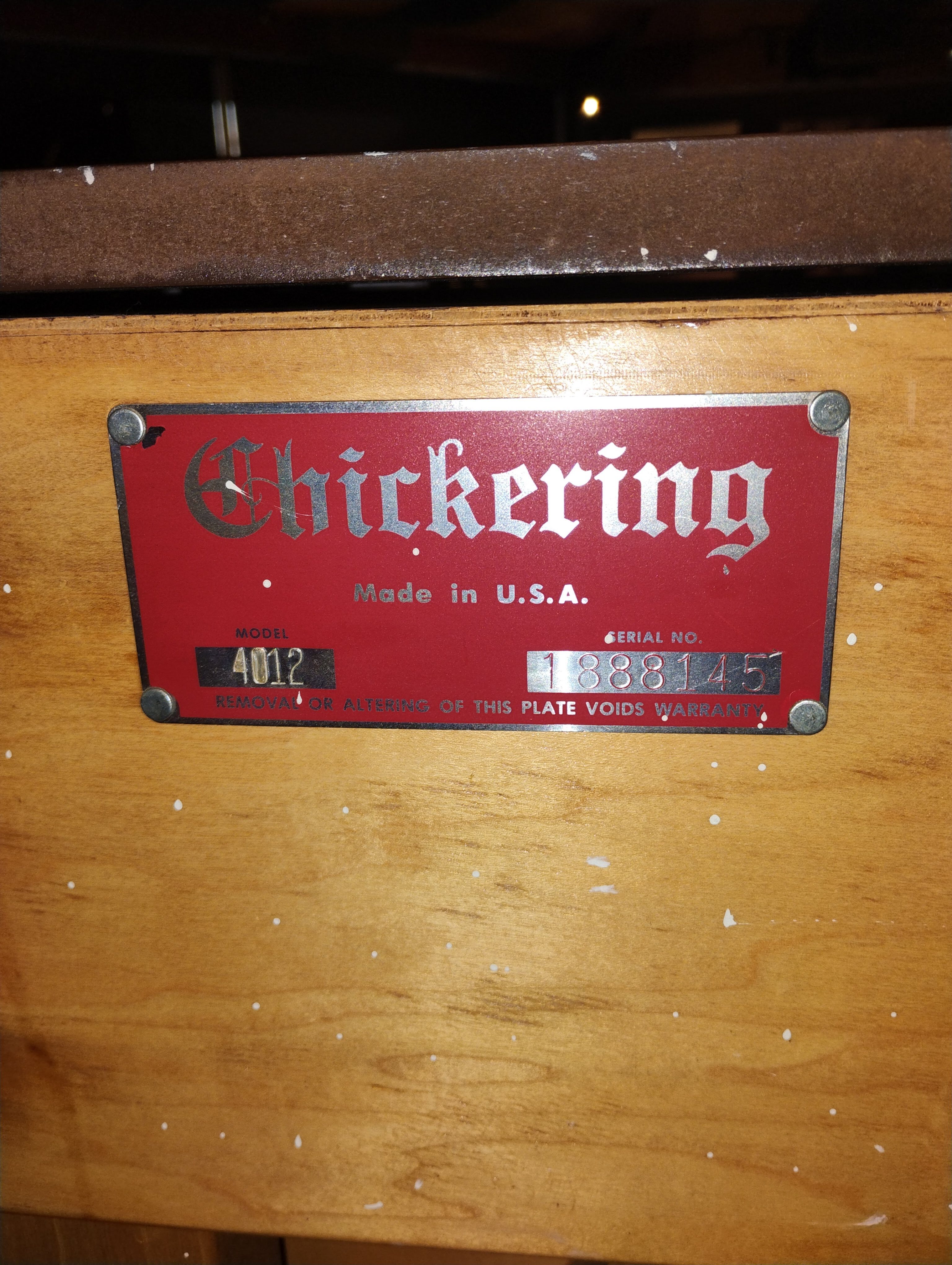 Chickering Upright Piano - Image 3
